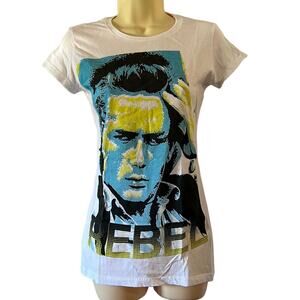 Sweet Toppings Rebel James Dean Slim Fit Graphic Tee Shirt Juniors Size Medium
